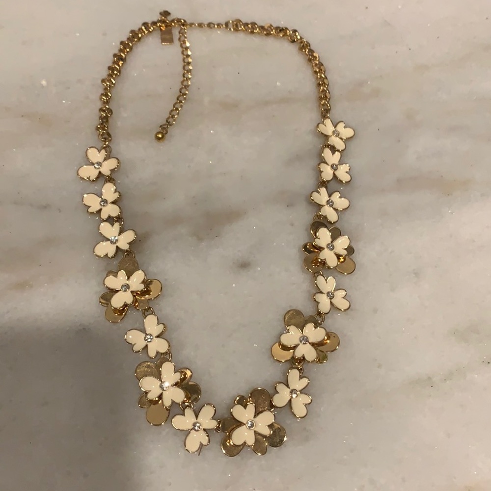 Kate Spade gold and ivory floral necklace
